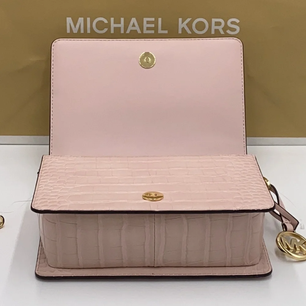 MICHAEL KORS MERCER SM CLUTCH XBODY POWDER BLUSH